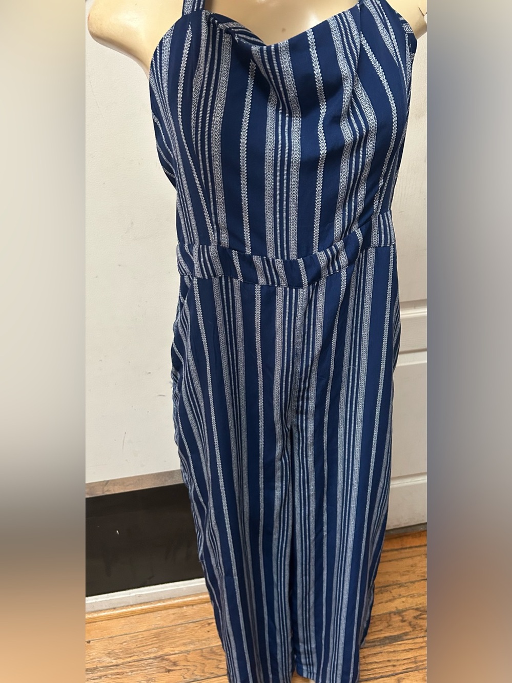 Striped Navy Blue Jumpsuit